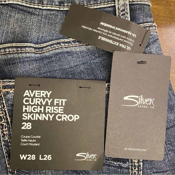 Silver Jeans NWT 5/6 (28) Womens Avery High Rise Skinny Crop Curvy Stretch Jeans - Picture 11 of 14
